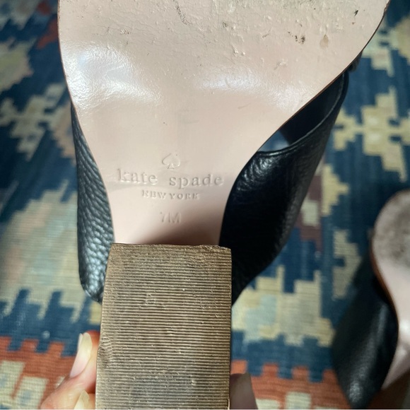 Kate Spade Felda Leather Criss Cross Open Toe Block Heel Slide Sandals Size 7 - Picture 9 of 10